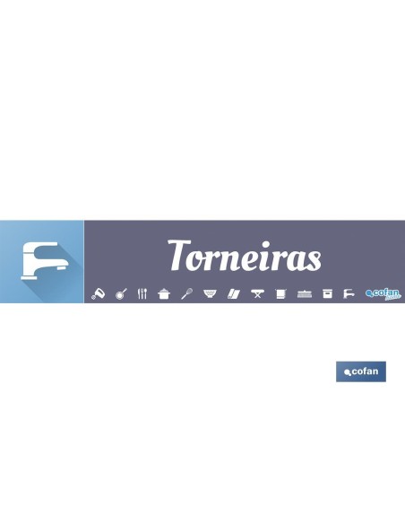 SEÑALETICA IMANTADA PORTUGUES PARA EXPOSITOR 975 x 200 mm - TORNEIRAS