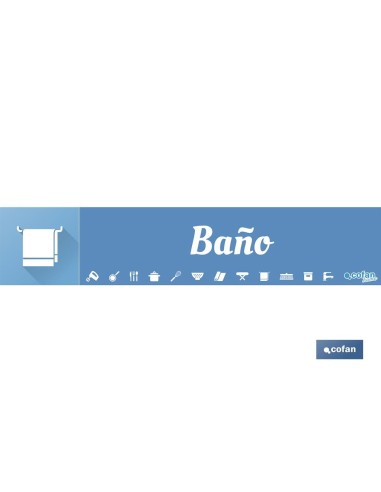 SEÑALETICA IMANTADA PARA EXPOSITOR 975 x 200 mm - BAÑO