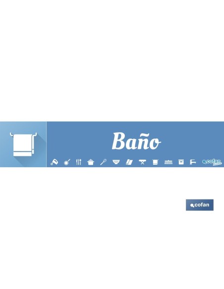 SEÑALETICA IMANTADA PARA EXPOSITOR 975 x 200 mm - BAÑO