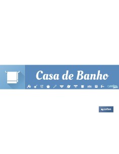 SEÑALETICA IMANTADA PORTUGUES PARA EXPOSITOR 975 x 200 mm - CASA DE BANHO