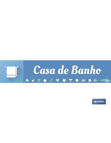 SEÑALETICA IMANTADA PORTUGUES PARA EXPOSITOR 975 x 200 mm - CASA DE BANHO