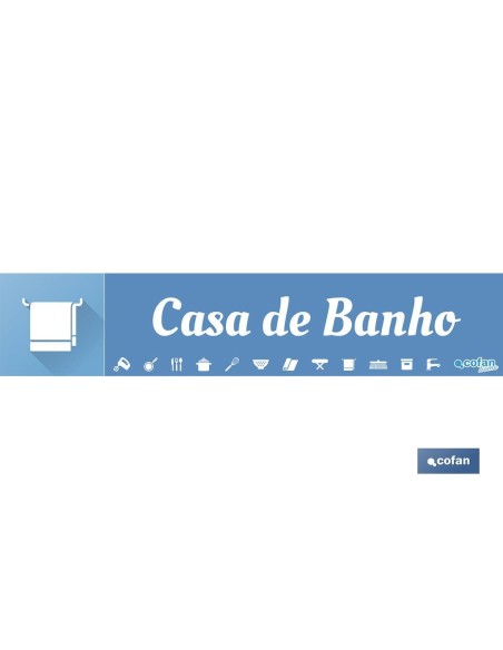 SEÑALETICA IMANTADA PORTUGUES PARA EXPOSITOR 975 x 200 mm - CASA DE BANHO