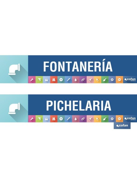 SEÑALETICA IMANTADA PARA EXPOSITOR 975 x 200 mm - FONTANERIA