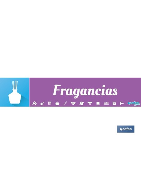 SEÑALETICA IMANTADA PARA EXPOSITOR 975 x 200 mm - FRAGANCIAS