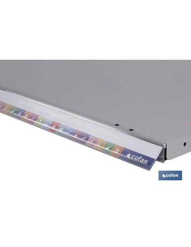 PORTAPRECIOS C/TIRA PARA BANDEJA 500 X 39 MM