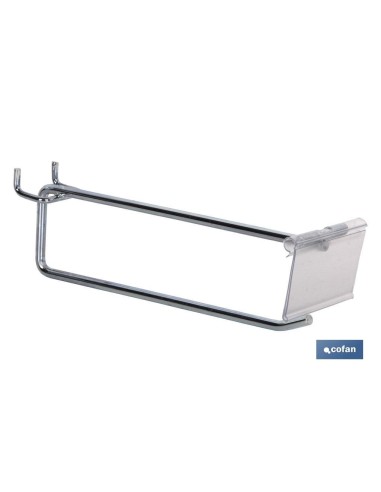GANCHO SIMPLE CON ETIQUETERO 300 X 6 MM