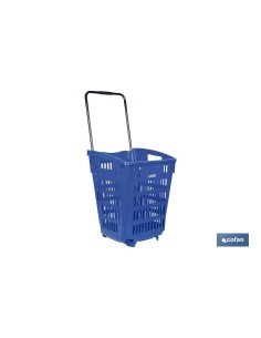CESTA DE COMPRA CON RUEDAS Y ASA TELESCÓPICA 390X390X529 MM