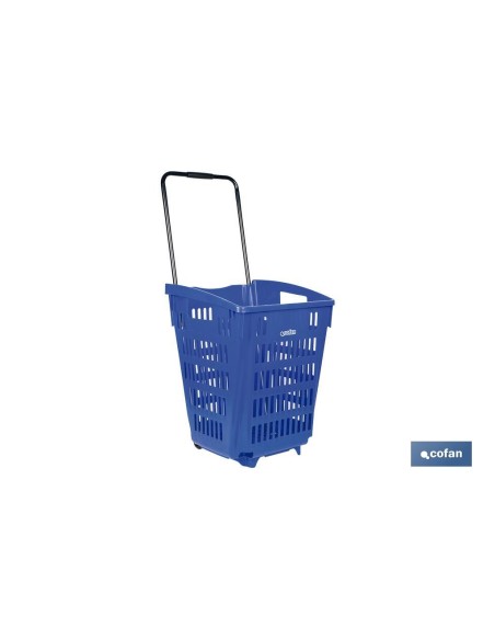 CESTA DE COMPRA CON RUEDAS Y ASA TELESCÓPICA 390X390X529 MM