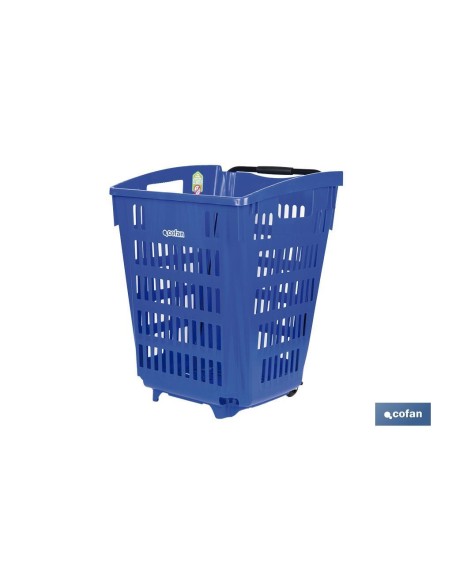 CESTA DE COMPRA CON RUEDAS Y ASA TELESCÓPICA 390X390X529 MM