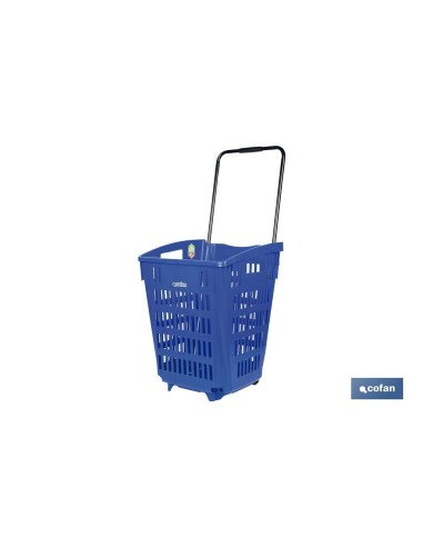 CESTA DE COMPRA CON RUEDAS Y ASA TELESCÓPICA 390X390X529 MM