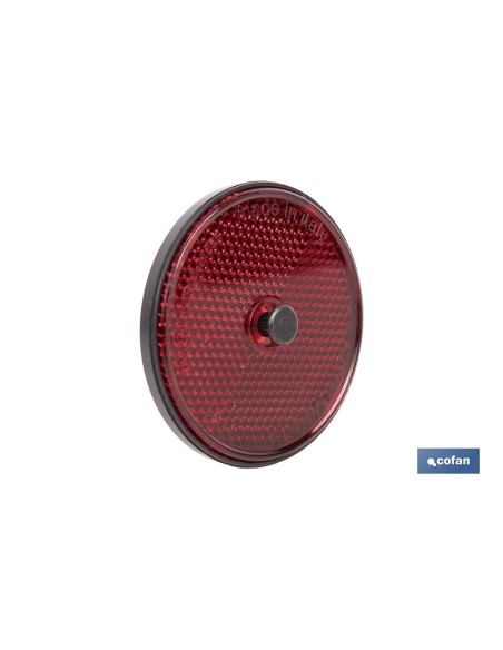 CATADIÓPTRICO REDONDO ROJO Ø 60 MM CON TORNILLO