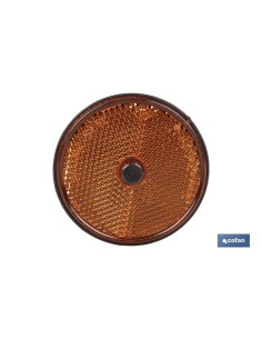 CATADIÓPTRICO REDONDO ÁMBAR Ø 60 MM CON TORNILLO 2