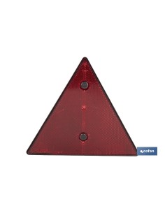CATADIÓPTRICO TRIANGULAR ROJO 155 X 137 MM CON AGUJERO Y TORNILLOS 2