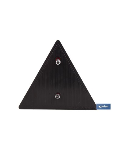 CATADIÓPTRICO TRIANGULAR ROJO 155 X 137 MM CON AGUJERO Y TORNILLOS