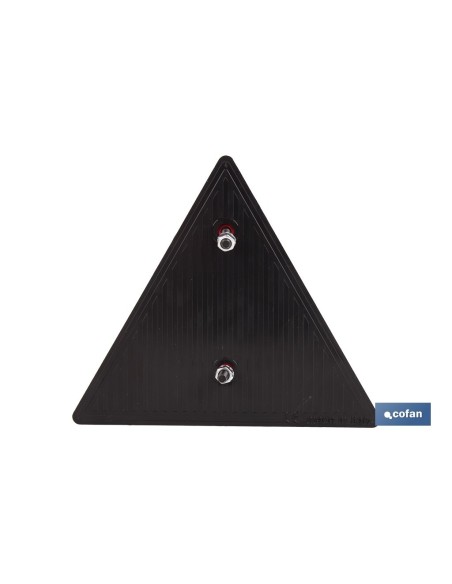 CATADIÓPTRICO TRIANGULAR ROJO 155 X 137 MM CON AGUJERO Y TORNILLOS