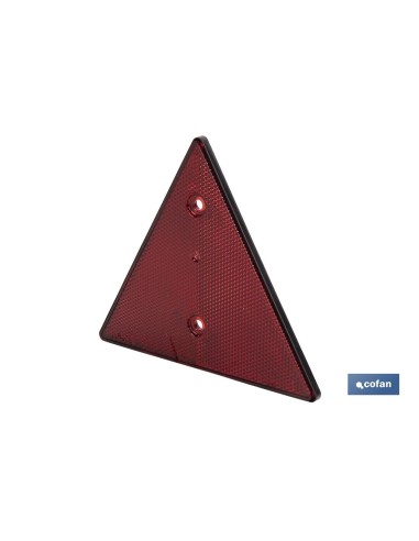 CATADIÓPTRICO TRIANGULAR ROJO 155 X 137 MM CON AGUJERO Y SIN TORNILLOS