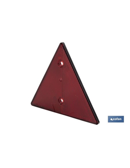 CATADIÓPTRICO TRIANGULAR ROJO 155 X 137 MM CON AGUJERO Y SIN TORNILLOS