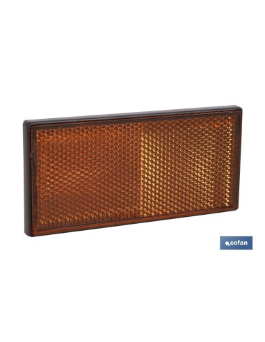 CATADIÓPTRICO RECTANGULAR ÁMBAR 106 X 50 MM ADHESIVO