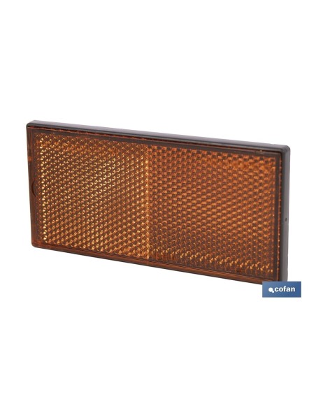 CATADIÓPTRICO RECTANGULAR ÁMBAR 106 X 50 MM ADHESIVO