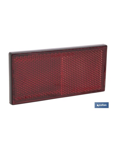 CATADIÓPTRICO RECTANGULAR ROJO 106 X 50 MM ADHESIVO