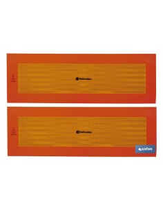 PACK DE 2 UDS. PLACA ADHESIVA V-6 PARA VEHÍCULO LARGO 565 X 195 MM