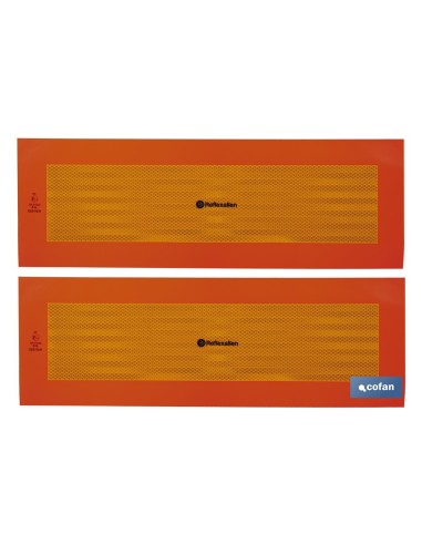 PACK DE 2 UDS. PLACA ADHESIVA V-6 PARA VEHÍCULO LARGO 565 X 195 MM