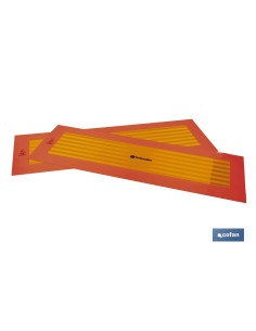 PACK DE 2 UDS. PLACA ADHESIVA V-6 PARA VEHÍCULO LARGO 565 X 195 MM 2
