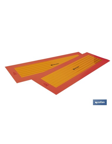 PACK DE 2 UDS. PLACA ADHESIVA V-6 PARA VEHÍCULO LARGO 565 X 195 MM