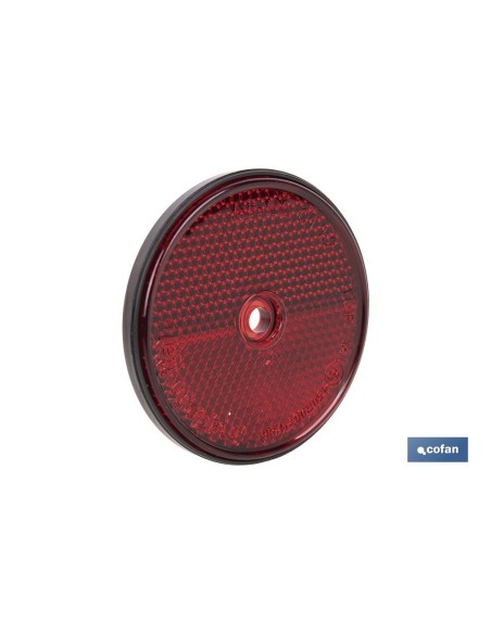 CATADIÓPTRICO REDONDO ROJO Ø60 MM CON AGUJERO SIN TORNILLO