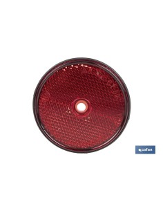CATADIÓPTRICO REDONDO ROJO Ø60 MM CON AGUJERO SIN TORNILLO 2