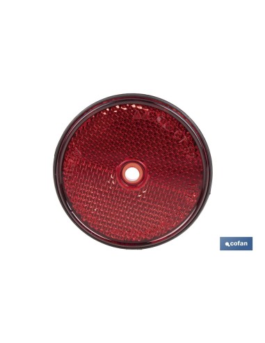 CATADIÓPTRICO REDONDO ROJO Ø60 MM CON AGUJERO SIN TORNILLO