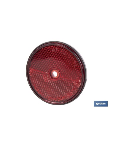 CATADIÓPTRICO REDONDO ROJO Ø60 MM CON AGUJERO SIN TORNILLO
