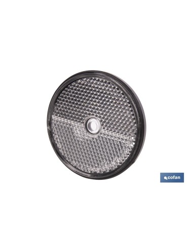 CATADIÓPTRICO REDONDO BLANCO Ø60 MM CON AGUJERO SIN TORNILLO
