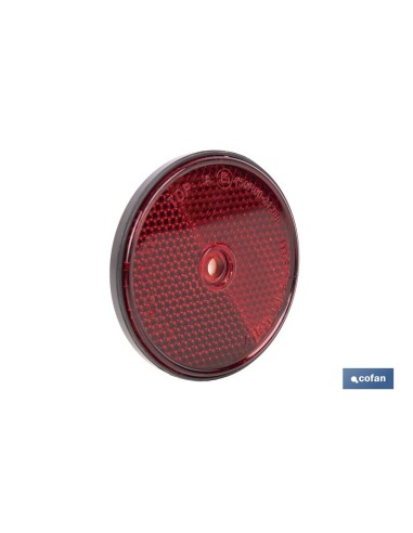 CATADIÓPTRICO REDONDO ROJO Ø60 MM CON AGUJERO SIN TORNILLO CON ADHESIVO