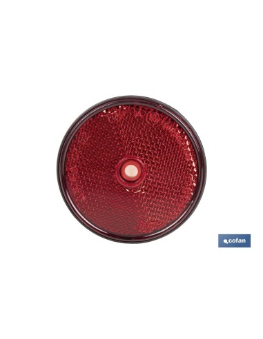 CATADIÓPTRICO REDONDO ROJO Ø60 MM CON AGUJERO SIN TORNILLO CON ADHESIVO