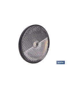 CATADIÓPTRICO REDONDO BLANCO Ø60 MM CON AGUJERO SIN TORNILLO CON ADHESIVO