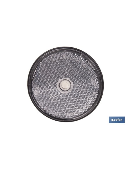 CATADIÓPTRICO REDONDO BLANCO Ø60 MM CON AGUJERO SIN TORNILLO CON ADHESIVO
