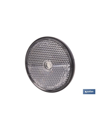 CATADIÓPTRICO REDONDO BLANCO Ø60 MM CON AGUJERO SIN TORNILLO CON ADHESIVO