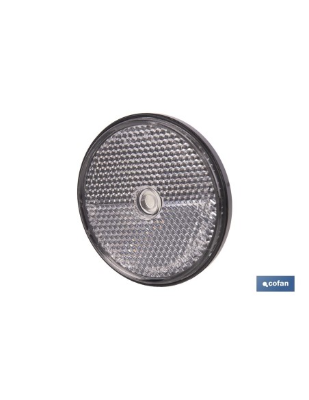 CATADIÓPTRICO REDONDO BLANCO Ø60 MM CON AGUJERO SIN TORNILLO CON ADHESIVO