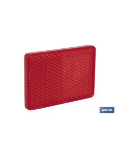 CATADIÓPTRICO RECTANGULAR ROJO 56 X 39 MM CON ADHESIVO