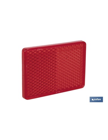 CATADIÓPTRICO RECTANGULAR ROJO 56 X 39 MM CON ADHESIVO