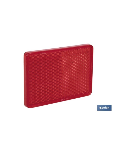 CATADIÓPTRICO RECTANGULAR ROJO 56 X 39 MM CON ADHESIVO