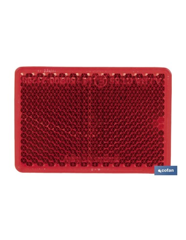CATADIÓPTRICO RECTANGULAR ROJO 56 X 39 MM CON ADHESIVO