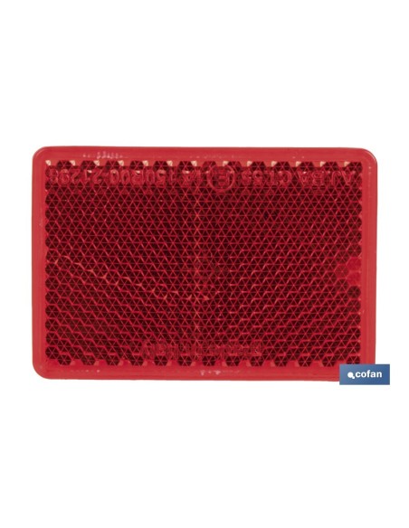 CATADIÓPTRICO RECTANGULAR ROJO 56 X 39 MM CON ADHESIVO