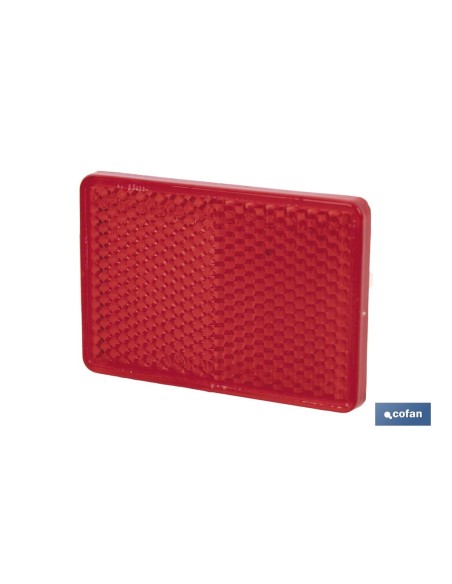 CATADIÓPTRICO RECTANGULAR ROJO 56 X 39 MM CON ADHESIVO