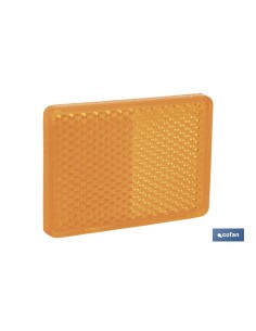 CATADIÓPTRICO RECTANGULAR ÁMBAR 56 X 39 MM CON ADHESIVO