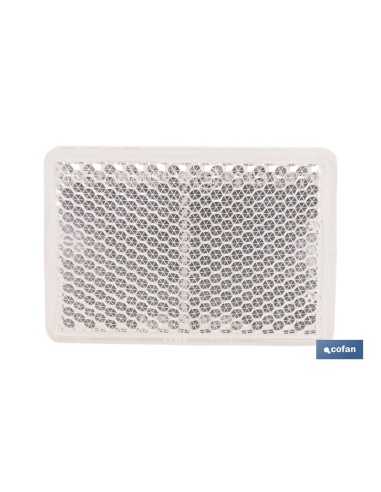 CATADIÓPTRICO RECTANGULAR BLANCO 56 X 39 MM CON ADHESIVO