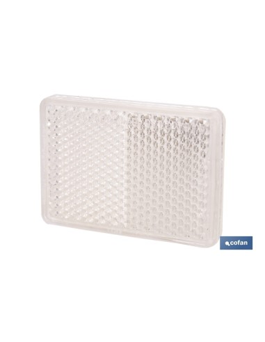 CATADIÓPTRICO RECTANGULAR BLANCO 56 X 39 MM CON ADHESIVO
