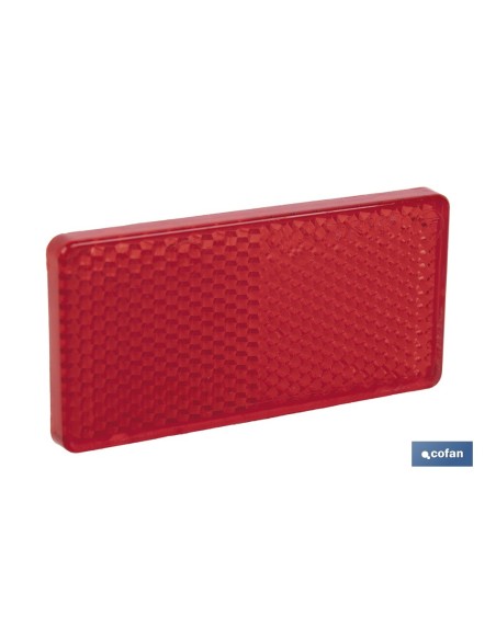 CATADIÓPTRICO RECTANGULAR ROJO 71 X 35 MM CON ADHESIVO