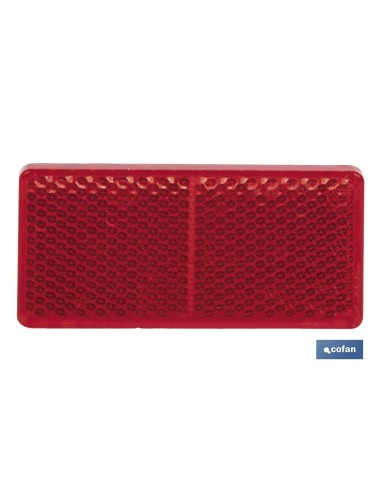 CATADIÓPTRICO RECTANGULAR ROJO 71 X 35 MM CON ADHESIVO